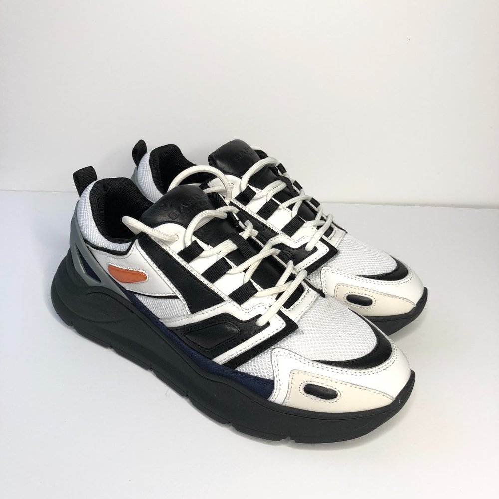 $320 Sandro Paris Marine White Leather Athletic Shoe Sneakers Size 43 AS IS